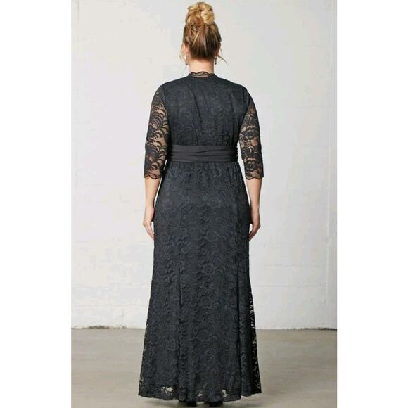 Kiyonna Screen Siren Lace Evening Gown Womens Sz 2X Black Formal Gala Wedding - Picture 9 of 9